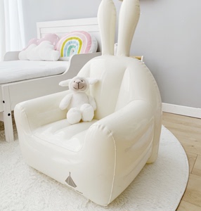 ins北欧风儿童兔子沙发单人公主充气懒人小沙发椅 宝宝阅读座椅