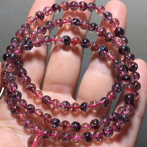 天然超七金草莓晶手链 黑云母多圈手链 招桃花旺姻缘助婚姻