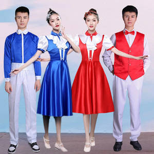 中学生合唱团演出服出租 初中生毕业照男女诗歌朗诵比赛服装租赁