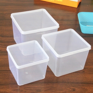 正方形塑料保鲜盒食品包装盒带盖留样盒幼儿园黏土彩泥盒冷藏盒