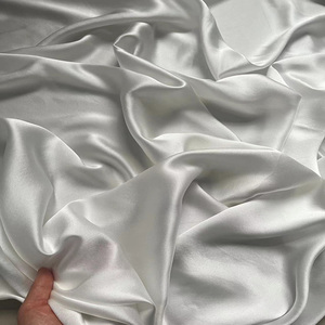 真丝布纯色丝绸白色素绉缎大块零头布100%桑蚕丝面料床品衬衫布料