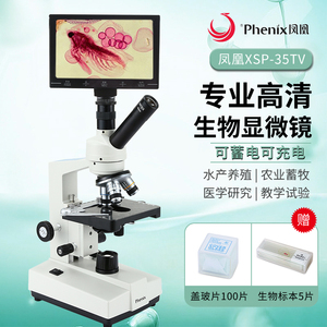 凤凰专业光学生物显微镜XSP-35TV-1600X水产养殖精子一滴血检测
