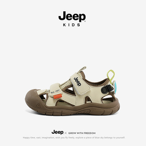 jeep男童凉鞋2024夏款透气包头沙滩鞋子新款镂空儿童运动鞋子轻便