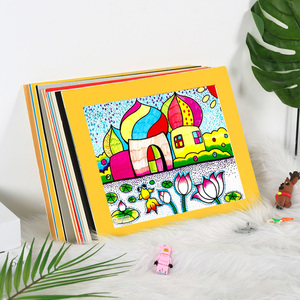 彩色卡纸相框挂墙4k开8k简易儿童画框装裱a4纸创意绘画作品展示a3