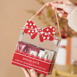 可爱礼物透明手提盒烘焙糖果饼干包装盒子伴手礼盒小幼儿园礼品