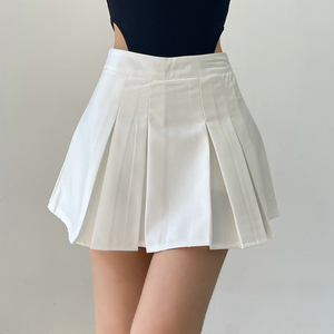 白色百褶裙短裙垂感