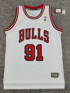 adidas正品nba罗德曼rodman公牛队91号主场复古sw刺绣球衣篮球服