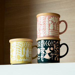 芬兰Moomin可爱姆明马克杯带木盖日本制陶瓷杯子水杯咖啡杯小清新