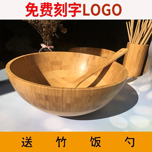不粘面和面盆揉面木盆沙拉碗木质盆家用日式北欧大号调中药面膜碗