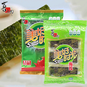 美好时光喜之郎原味海苔片4.5g番茄味包装儿童休闲零即食寿司紫菜