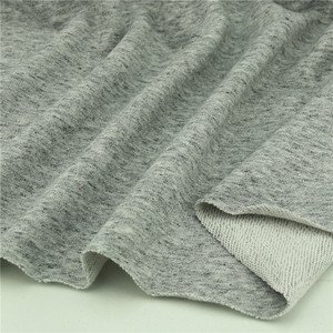 棉质粗毛圈针织棉布 新款春秋卫衣裤套装套头衫面料 杂色麻灰