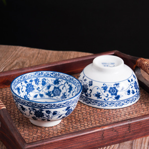 碗盘碟套装陶瓷家用中式复古米饭碗青花瓷餐具釉下彩菜盘