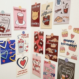 韩系ins风可爱插画墙贴治愈系装饰卡片让生活充满爱宿舍改造用品