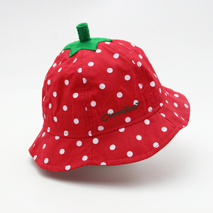 儿童帽子婴幼儿宝宝可爱草莓公主盆帽女童春夏遮阳帽渔夫帽凉帽秋
