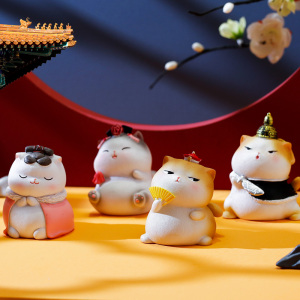 宫廷招财猫小摆件办公室故宫文创御猫家居装饰可爱创意生日礼物女