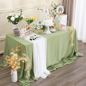 ins森系纯色甜品台桌布抹茶绿茶歇摆台布拍照背景布生日婚礼桌布