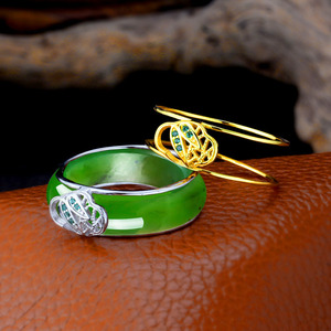 s925纯银女士戒指空托日韩银饰镶嵌和田玉石翡翠蜜蜡琥珀指环托