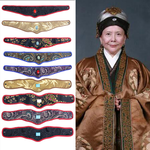 影视剧老太太抹额头饰花白老太君假发套日常演出摄影反串假发套