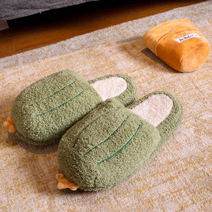 冬季居家办公室卧室包头棉拖鞋创意仙人掌情侣拖鞋学生宿舍可收纳