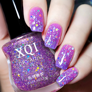 爆闪亮紫亮晶晶显白指甲油免烤持久不可剥速干防水不掉色百搭美甲
