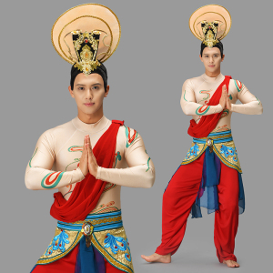 男士敦煌舞演出服装千手观音舞表演服影楼摄影敦煌飞天舞汉服古装