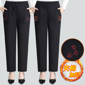 中老年人女裤冬加厚纯棉妈妈裤高腰宽松60岁奶奶70老太太棉裤外穿