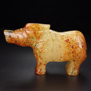 高古玉器 古玩古董老和田玉西周玉牛摆件 战汉老物件老货把件收藏