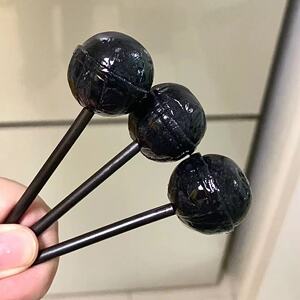 宝贝快吃 黑暗帝国 黑色珍宝珠棒棒糖可乐味樱桃好玩好吃棒棒糖