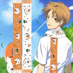 动漫夏目友人帐 毛绒萌印花二次元情侣围巾围脖冬季保暖