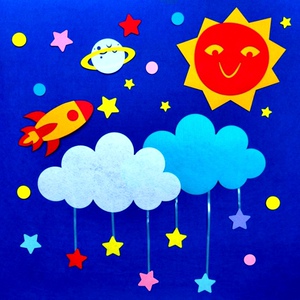 太空星空宇宙幼儿园主题墙贴教室布置环境创设区域角门帘装饰手工