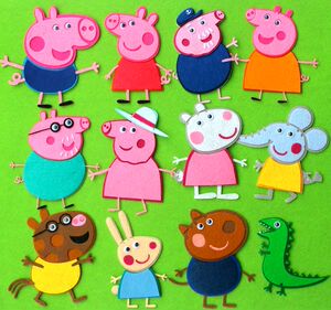 不织布小猪佩奇贴片diy创意儿童手工布贴画幼儿园环创装饰材料包