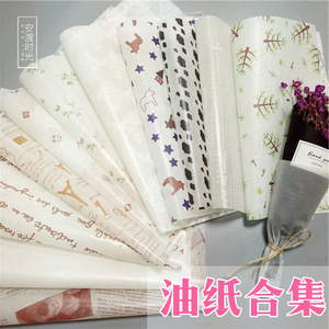 10张油纸洛可可花纹 玫瑰花油纸 木马树手工糖纸 糖果纸 面包纸
