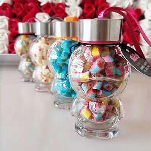 手工糖果瓶kt猫玻璃瓶 哆啦a梦玻璃瓶含盖糖果饮料玻璃瓶收纳罐