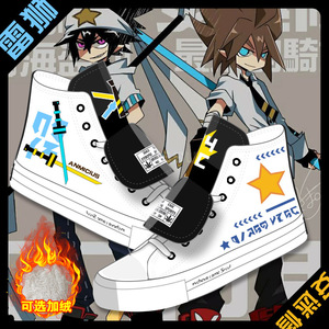凹凸世界秋冬加绒安迷修雷狮帆布鞋动漫周边男女学生高帮鞋子原创