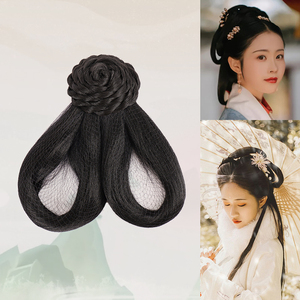 汉服头饰古装假发包女宋制日常搭配垂挂髻后压古风盘发仙女造型