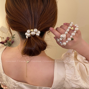白月光~珍珠手链式发圈头绳女生高级感扎头发皮筋优雅气质发绳ins