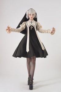 【LeMiroir洋装】月夜祷告 修女风黑色OP 连衣裙 原创lolita 现货