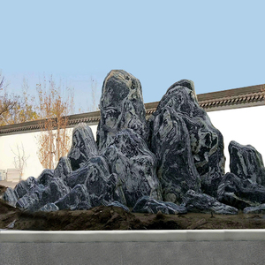 雪浪石组合假山石片石庭院别墅造景石摆件天然风景石枯山水白沙