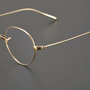 日本民国风超轻纯钛无鼻托圆框眼镜架小脸复古文艺近视眼镜男女潮