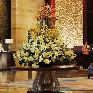 酒店大堂圆桌台面花装饰花艺摆件前台摆花仿真插花商场大型假花