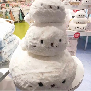 日本sirotan tata小众海豹限定款公仔黄色圈长毛冰淇淋弹性适中