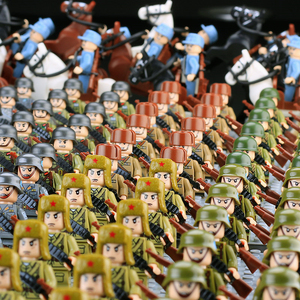 长津湖积木乐高川军苏联士兵军事小人喷火兵人仔八路军拼装玩具男