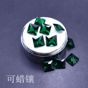 祖母绿公方形正方形宝石Nano绿色戒面裸钻戒指耳钉纳米尖晶裸石