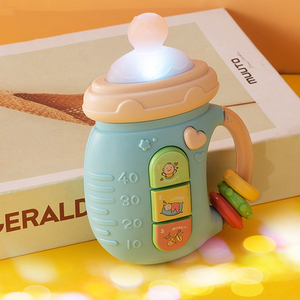 婴儿玩具安抚奶瓶摇铃益智早教0一1岁宝宝抓握可咬牙胶6个月以上3