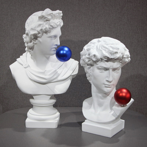 252人付款淘宝北欧创意经典人物大卫阿波罗树脂石膏头像素描雕塑艺术