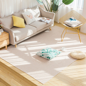 北欧风棉麻编织地毯薄款可机洗客厅茶几垫满铺卧室床边毯飘窗垫