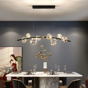 餐厅吊灯满天星灯具轻奢创意餐桌长条灯北欧现代简约餐厅灯F021