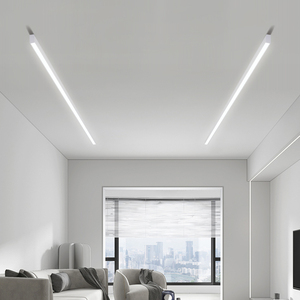 无主灯客厅照明吸顶灯明装线性灯极简白色家用led灯具天花长条灯