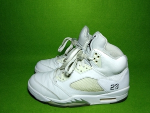 二手正品 136027-130jordan 5 aj5 白银 纯白 3m反光 篮球鞋 44码