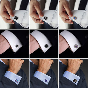 法式袖扣袖钉男士商务衬衫纽扣男女款高档西装扣紫色水晶男生袖口